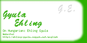 gyula ehling business card